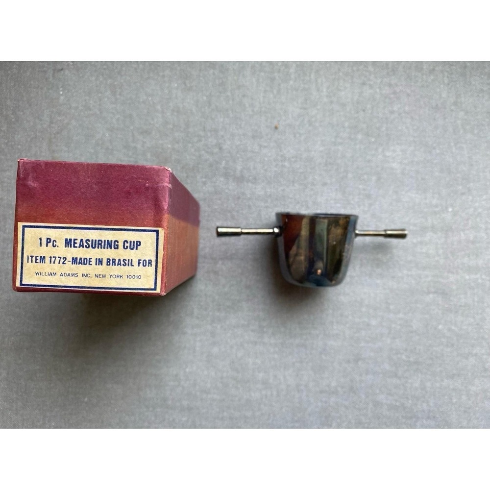 Measuring Cup Brasil 1772 Small Tarnished Vintage Williams Adam's Inc sku1